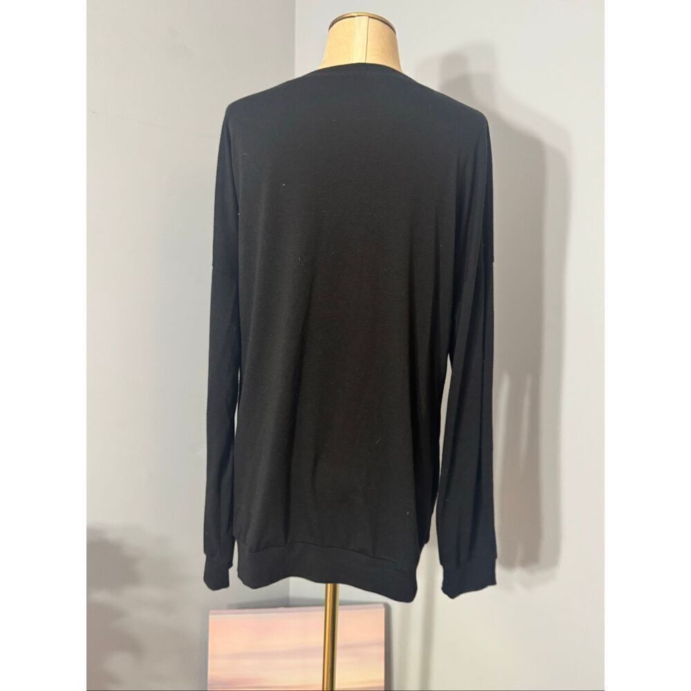 ONLYSHE Womens Crewneck Pullover Pockets Loose Tunic Long Sleeve Black Medium - Picture 8 of 10